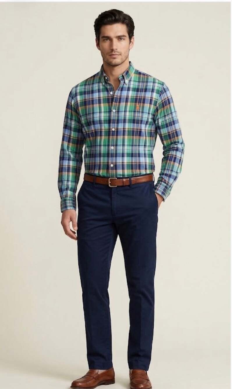 Ralph Lauren Classic Fit Plaid Woven Cotton LS Button-Down Shirt Big 2XB